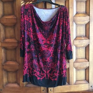 NWT Soma soft Jersey shirred boat neck tunic M